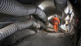 Operative walking through tunnel