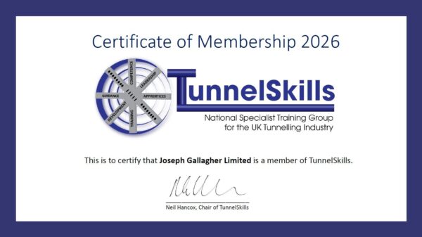 JGL Celebrating TunnelSkills Membership for 2026