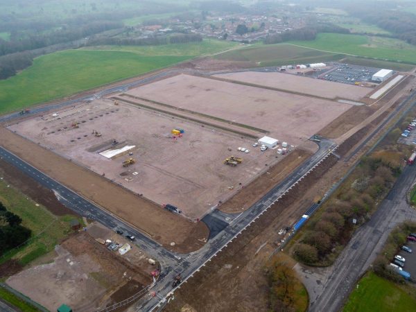 Aerial view of the onshore construction area