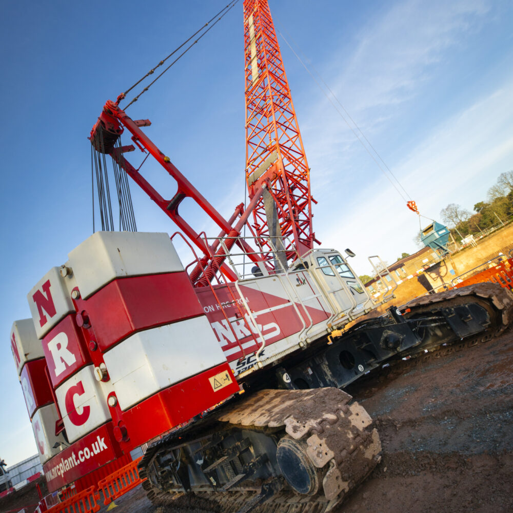 NRC Crane works on site