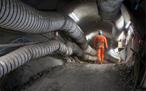Operative walking through tunnel