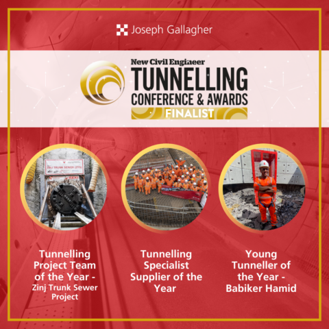 Joseph Gallagher Announces Finalist Positions in the 2024 NCE Tunnelling Awards