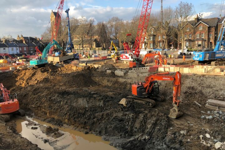 Joseph Gallagher Ltd at Sovereign Court Phase 2 with NRC cranes and excavators