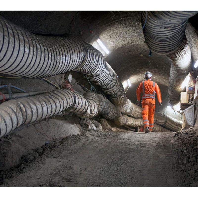 Operative walking through tunnel
